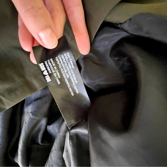 NWOT- Sam Edelman- Peplum Rain Anorak in green Size L - Picture 4 of 12